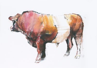Zeus (Patrząc w dal) 2006 (węgiel drzewny i conte na papierze) autorstwa Mark Adlington