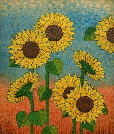 Letnie słońce, 2023 (tempera grassa i olej na panelu) autorstwa Mark Briscoe