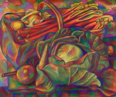 Kapusta i Rabarbar Savoy Green, 1929 1930 autorstwa Mark Gertler
