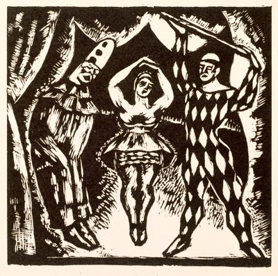 Arlekinada, drzeworyt Rogera Fry autorstwa Mark Gertler
