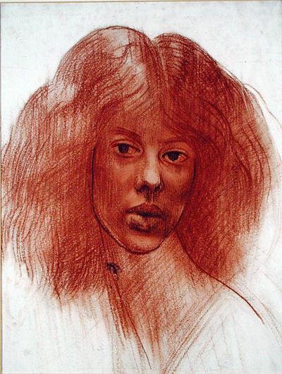 Głowa dziewczyny (czerwona kreda na papierze) autorstwa Mark Gertler