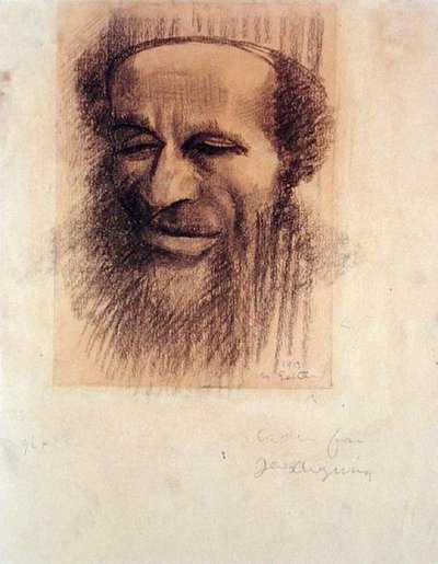 Głowa rabina, ok. 1910 (kreda na papierze płowym) autorstwa Mark Gertler