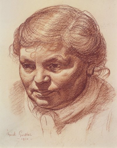 Głowa matki artysty, 1910 (sangwina na papierze) autorstwa Mark Gertler