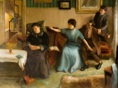 Portret rodziny artysty, scena żartobliwa, 1910-1911. autorstwa Mark Gertler