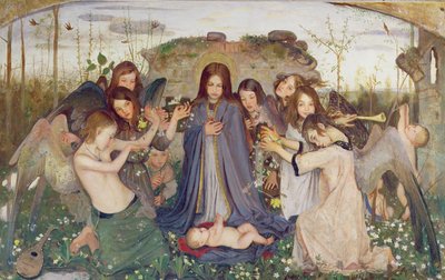 Madonna z Dzieciątkiem z Aniołami, ok.1925 (panel) autorstwa Mark Lancelot Symons