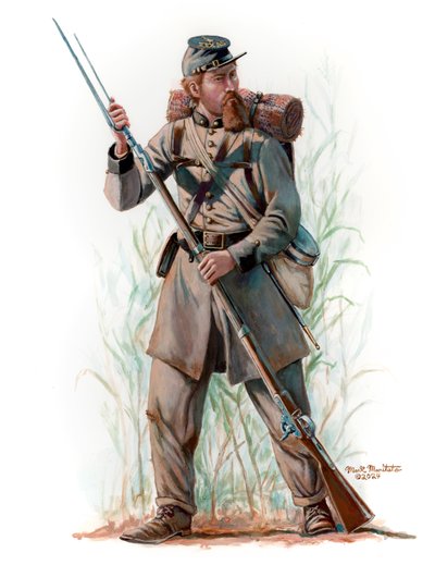 1 Teksańska Brygada Piechoty Hooda 1862, 2024 (akryl gwasz na brystolu) autorstwa Mark Maritato