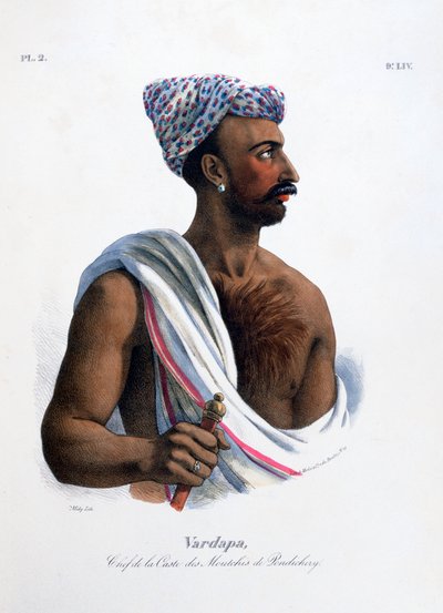 „Szef kasty w Pondicherry Puducherry”, Indie, 1828 r. autorstwa Marlet et Cie