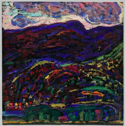 Jezioro Kezar, jesienny wieczór, ok. 1910 r. (olej na tekturze) autorstwa Marsden Hartley