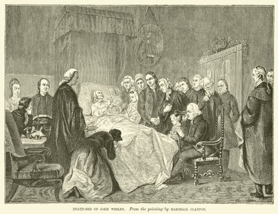 Łoże śmierci Johna Wesleya (rycina) autorstwa Marshall (after) Claxton
