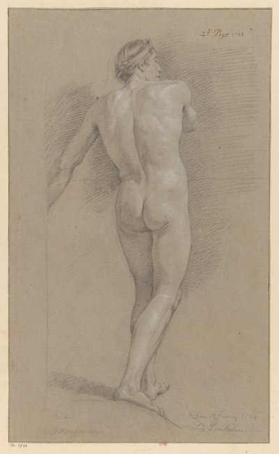 Stojący akt męski, widziany z tyłu (II nagroda 1766) autorstwa Marten Houtman
