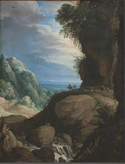 Włoski krajobraz górski z pasterzami autorstwa Marten Ryckaert