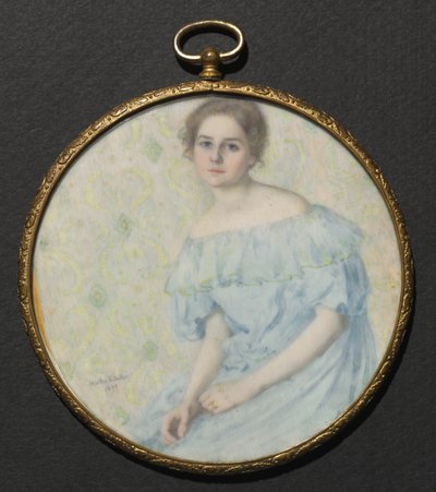Portret Ethel Coe w niebieskiej sukni, 1899. autorstwa Martha S. Baker