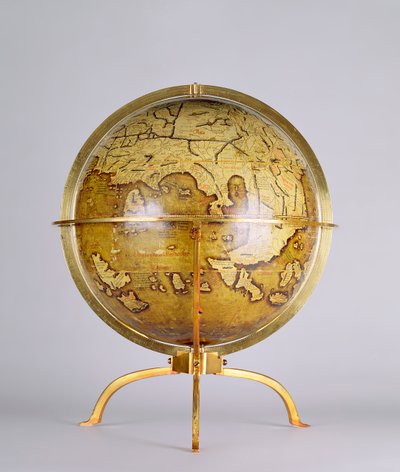 Globus Ziemski, jeden z pary znanych jako globusy „Brixen”, ok. 1522 (pióro i atrament, akwarela i gwasz na drewnie) autorstwa Martin (c.1470 1521) (after) Waldsemuller