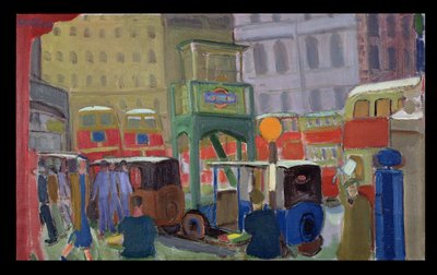Scena uliczna w Londynie (olej na płótnie) autorstwa Martin Bloch