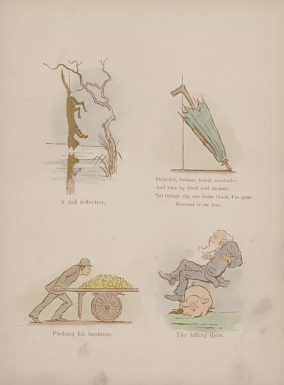 Strona z Humorów Cynikusa (kolorowa grawerunek) autorstwa Martin  Anderson