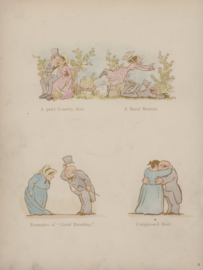 Strona z Humorów Cynikusa (kolorowa grawerunek) autorstwa Martin  Anderson