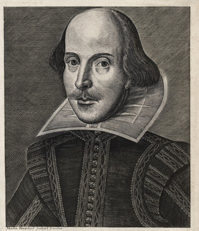 "William SHAKESPEARE (1564-1616) reprezentowany przez Martina Droeshouta autorstwa Martin Droeshout