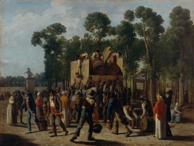 Dystrybucja wina na Polach Elizejskich, ok. 1795 (olej na papierze, na płótnie) autorstwa Martin Drölling