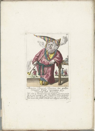 De dwerg Piperouk jako dyrektor firmy tytoniowej, około 1710 Monsieur Piperouk, dyrektor dużej firmy Tabak Negotianten w Wirginii i Brazylii (tytuł na obiekcie) Il Callotto resurcitato lub nowo umeblowana mała szafka (seria titl autorstwa Martin Engelbrecht (attributed to)