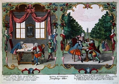 Dorastający chłopcy, początek XVIII w. (kolor grawerowany) autorstwa Martin Engelbrecht