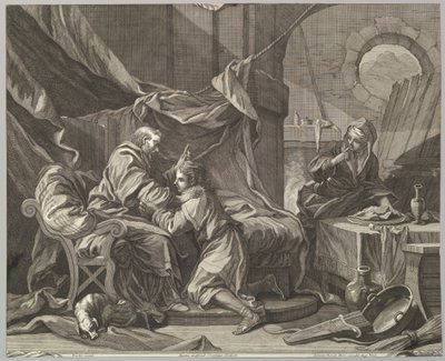 Izaak błogosławiący Jakuba, XVIII wiek. autorstwa Martin Gottfried Crophius