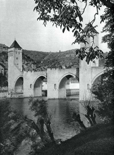 Most Valentre, Cahors, Francja, 1937. autorstwa Martin Hurlimann