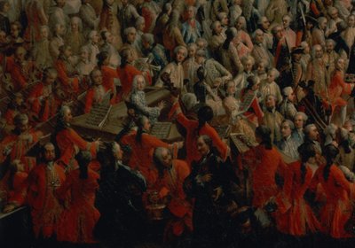 Bankiet dworski w Wielkiej Sali Przedsionka Pałacu Hofburg, Wiedeń (detal z 66716) autorstwa Martin II Mytens or Meytens