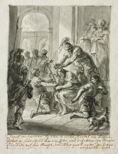 Chrystus ukoronowany cierniem autorstwa Martin Johann Schmidt