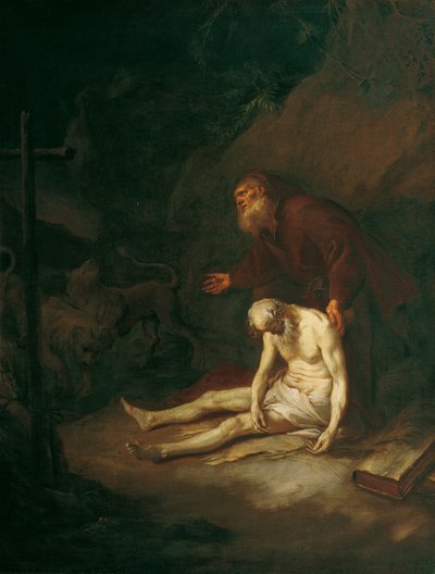 Święci pustelnicy Antoniusz i Paweł autorstwa Martin Johann Schmidt