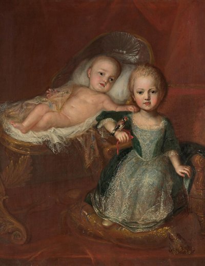 Niemcy: książę Johann Theodor, syn Maxa Emanuela, z jednym ze swoich braci Johannem Theodorem z Bawarii i jego bratem autorstwa Martin Maingaud