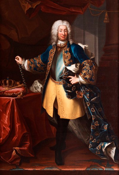 Portret Fryderyka I (Fryderyka I) (1676-1751) Króla Szwecji i księcia Finlandii (Portret króla Szwecji Fryderyka I (1676-1751)) Obraz Martina Meytensa dit le jeune (1695-1770), ok. 1730 - Olej na płótnie, 234x158 - Kolekcja prywatna autorstwa Martin Meytens the Younger