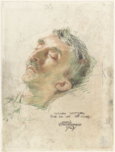 Willem Witsen na łożu śmierci Willem Witsen sur son lit de mort (tytuł na obiekcie) autorstwa Martin Monnickendam