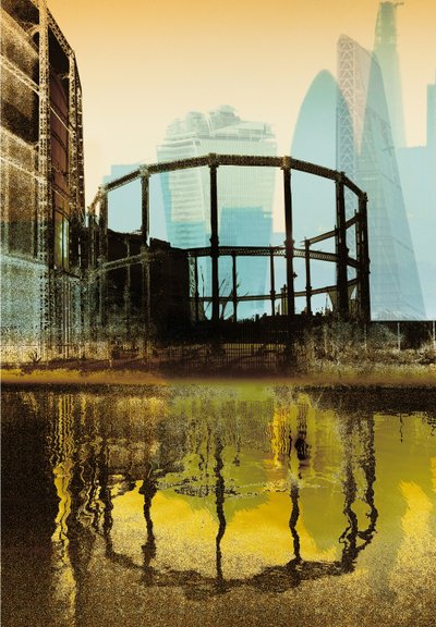 Broadway Gas Tower, 2013 (sitodruk) autorstwa Martin Mossop
