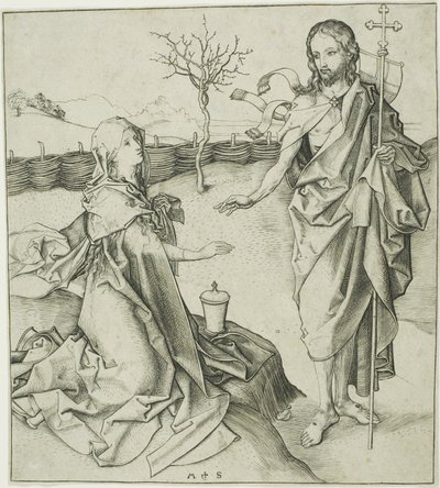 Chrystus ukazujący się Magdalenie — Noli Me Tangere autorstwa Martin Schongauer