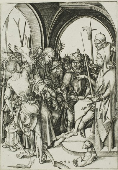 Chrystus przed Annaszem autorstwa Martin Schongauer