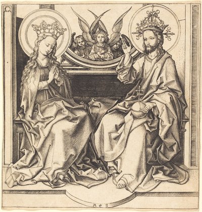 Chrystus błogosławi Dziewicy autorstwa Martin Schongauer