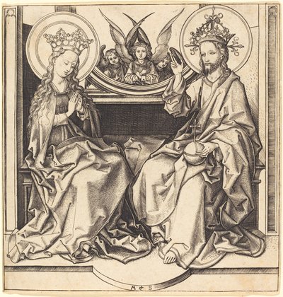 Chrystus błogosławi Dziewicy autorstwa Martin Schongauer