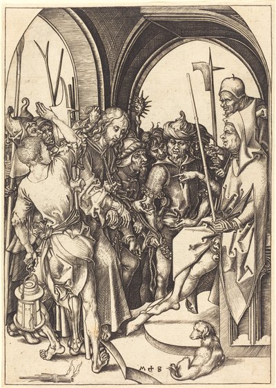 Chrystus przed Annaszem autorstwa Martin Schongauer