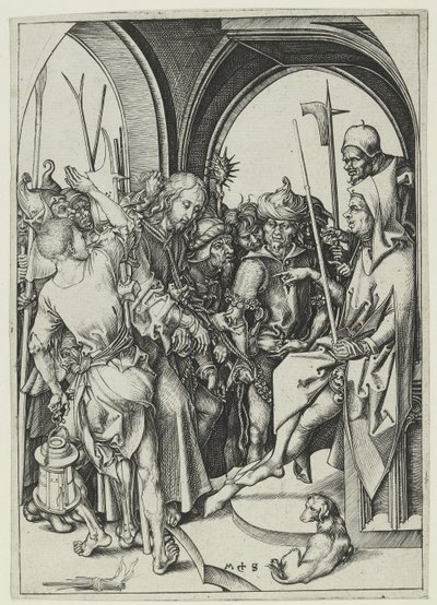 Chrystus przed Annaszem autorstwa Martin Schongauer