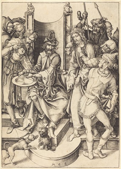 Chrystus przed Piłatem autorstwa Martin Schongauer