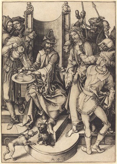 Chrystus przed Piłatem autorstwa Martin Schongauer
