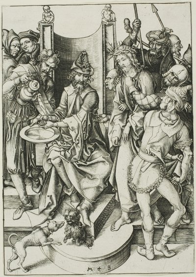 Chrystus przed Piłatem autorstwa Martin Schongauer