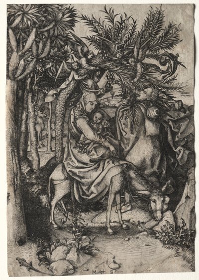 Ucieczka do Egiptu. autorstwa Martin Schongauer