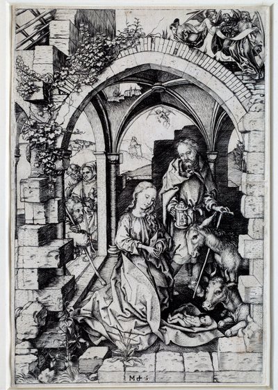 Nativite Rysunek Martina Schongauera (1450-1491) XV-wieczny Paryż. autorstwa Martin Schongauer