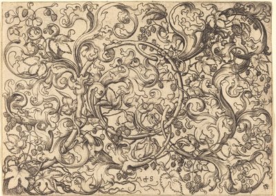 Ozdoba z chmielową winoroślą autorstwa Martin Schongauer