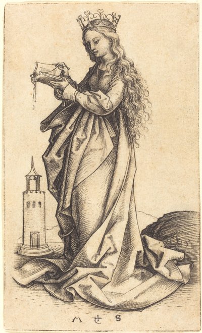 Św. Barbara autorstwa Martin Schongauer
