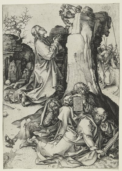 Agonia w ogrodzie (rycina) autorstwa Martin Schongauer