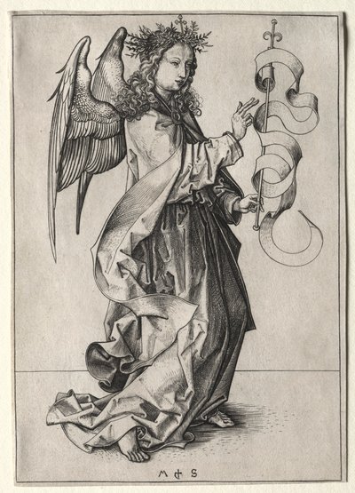 Anioł Zwiastowania. autorstwa Martin Schongauer