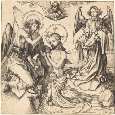 Chrzest Chrystusa autorstwa Martin Schongauer