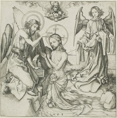 Chrzest Chrystusa autorstwa Martin Schongauer